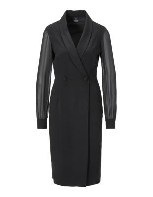 Mantelkleid mit transparenten Ärmeln