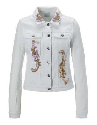 Jeansjacke mit Stickerei