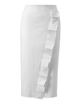 Schlanker Pencilskirt mit Volant