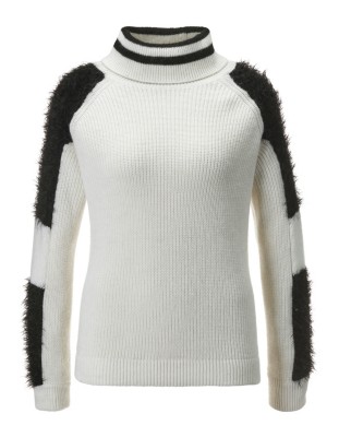 Rollkragenpullover mit Kontrast-Einsätzen