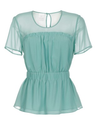 Halbarm-Bluse aus Seide