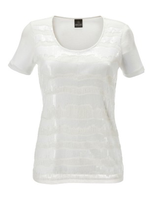 Pailletten-Shirt mit kurzen Ärmeln