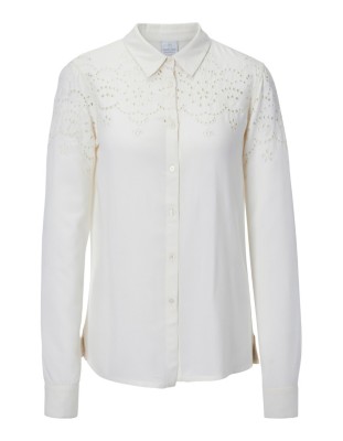 Bluse mit dekorativer Lochstickerei